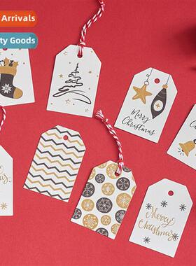 100pcs/set new hot stamping tip Christmas hangtag decorati c