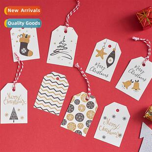 100pcs/set new hot stamping tip Christmas hangtag decorati c