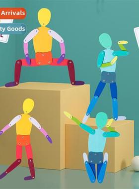 Mtessori wooden young childrens sports match ltle man foldin