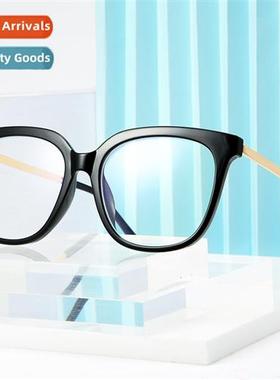 2166 round large frame flat glasses 2020 new no prescripti w