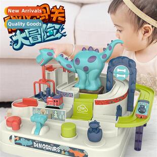 Car breakthrough adventure dinosaur paradise train track set