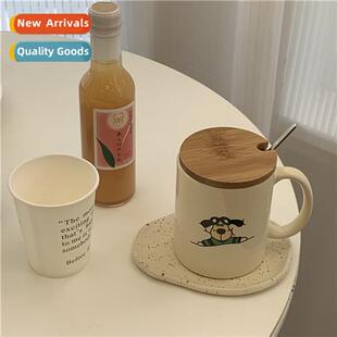 South Korea ins wind pilot puppy cream mug large capacy cart