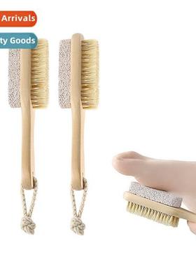 Pig bristle pumice brush foot rubbing board lotus wood foot