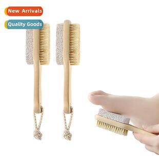 Pig bristle pumice brush foot rubbing board lotus wood foot