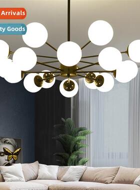 Scinavian style chelier modern simple atmosphere gold living