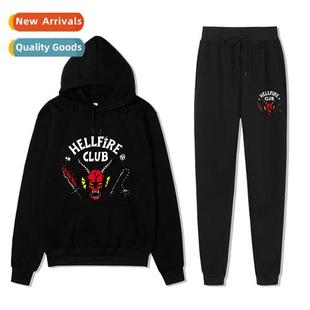 Leg Sweatshirt Pants Set Womens Printed Mens Fleece