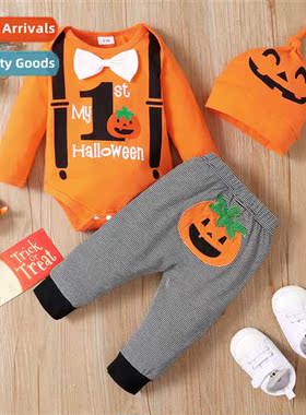 Girls spring  fall 2021 new n Halloween letters printed lg-s