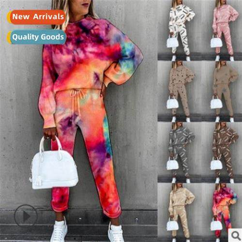 2021 Spring New Womens Tie-Dye Printing High Neck Lg Sleeve