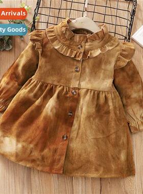 Girls spring  autumn  2021 new fashi lg-sleeved round neck s