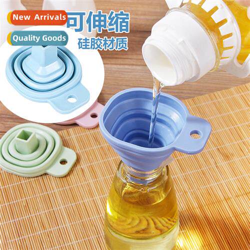 Creative folding mini retractable funnel kchen supplies sili