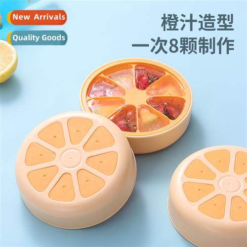 8 compartments creative orange ice cube ice box round ice ba