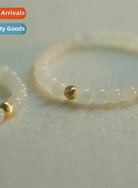 Whe jade beads bracelet female ins niche minimalist  round b