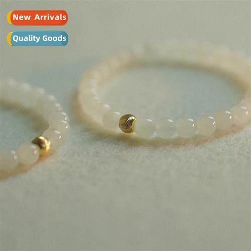 Whe jade beads bracelet female ins niche minimalist  round b