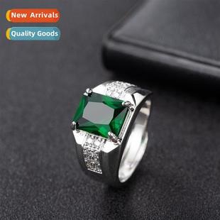 ring sapphire Emerald green mens diamd crysta zircia
