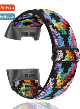 适用charge 3/4 stretch nylon watch band wristband fitbit cha