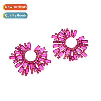 fashi exaggerated inlaid colored diamds radiance earrings li