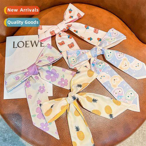 2022 Retro birdcage silk scarf printing  tie temperament flo