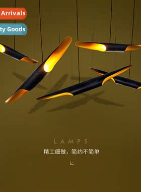 Modern simple black aluminum tube chelier shopping mall clot