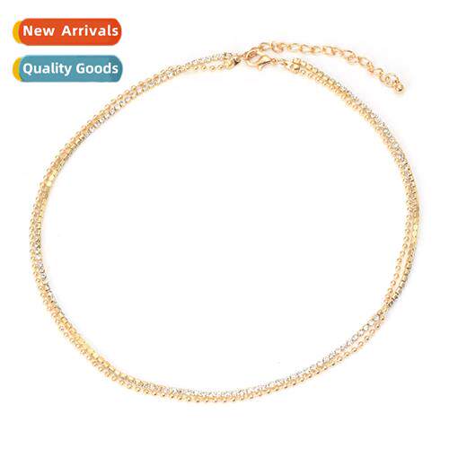 Simple zinc alloy stacking layered necklace retro fashi temp