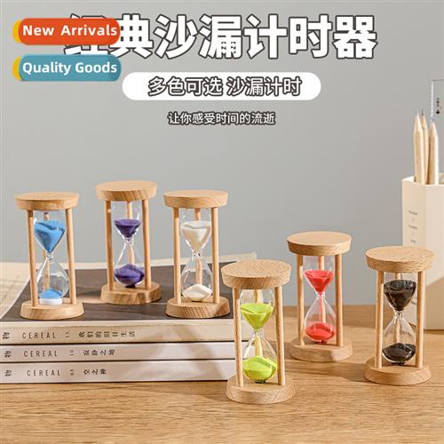 Creative 30 minutes three columns round wooden hourglass tim