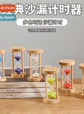 Creative 30 minutes three columns round wooden hourglass tim