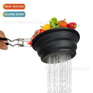 basket draining stainless steel silice Folding household hle