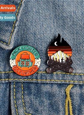 New Alloy Enameled Cowboy Pin Outdoor Adventure Outing Pin F