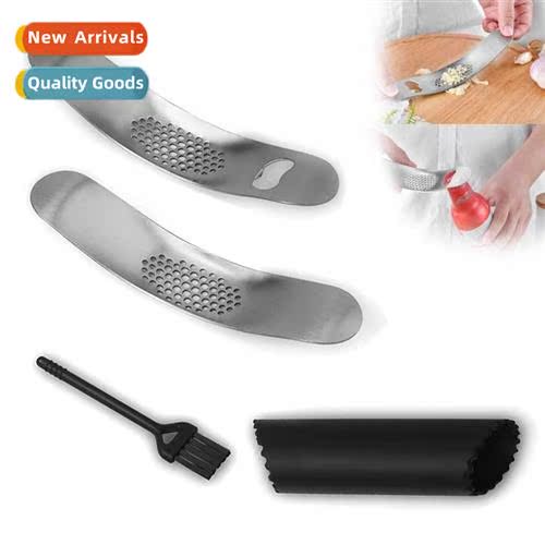 Kchen Gadgets Stainless Steel Thickened Curved Manual Garlic