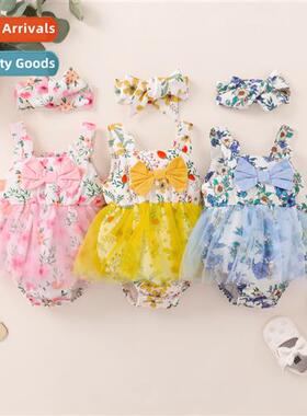 ins baby spring  fall  2022 new n sleeveless halter floral b