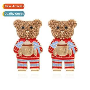 full diamd persaly creative alloy fashi carto retro New bear