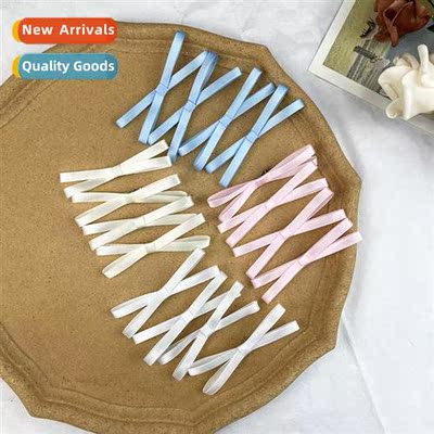 Candy-coloured bow hair clips sweet girl cute versatile side