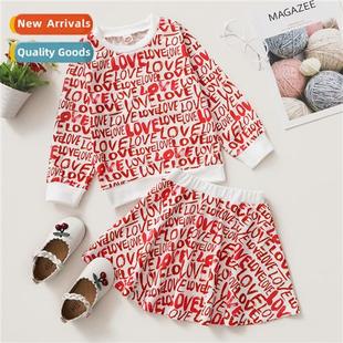 LOVE fall printed Day Valentines new 2021 spring Girls