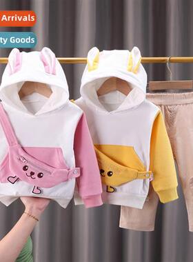 2023 spring childrens clothing boys  girls hanging bag hoode