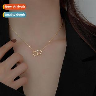 light necklace luxury niche Double female heart