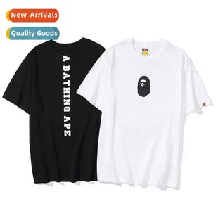 Japanese Tide Ape Head Short Sleeve Mens Casual Carto Printe