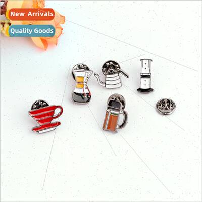 brooches cartoon cute fashion coffee pot coffee machine cup