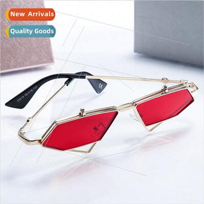 23019 Irregular Flip Up Sunglasses Women  Set Funky Sunglass