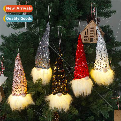 New Christmas decorations wh lights faceless doll pendant se