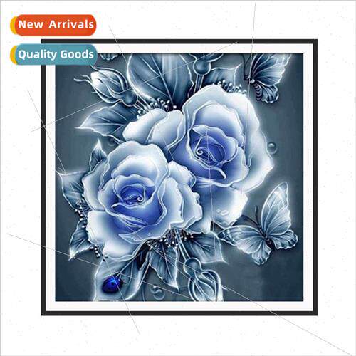 Dazzling colorful rose full diamond round diamond painting