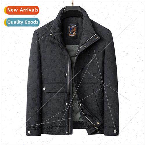 Men short stand-up collar down jacket men middle-aged elderl
