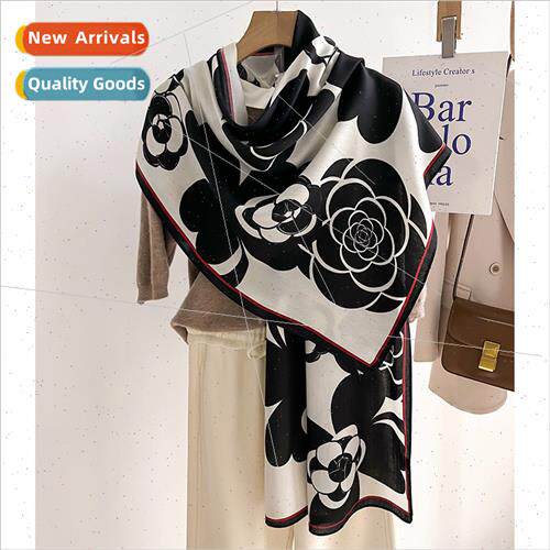 Small fragrant wind camellia silk scarf scarf scarf fall win