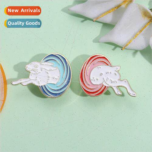 Cute animal shape metal brooch cartoon rabb whale cat series