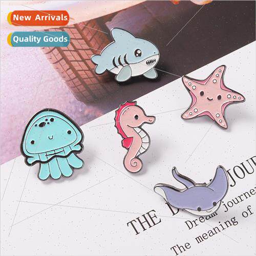 Europe Uned States new marine series alloy animal brooch cre