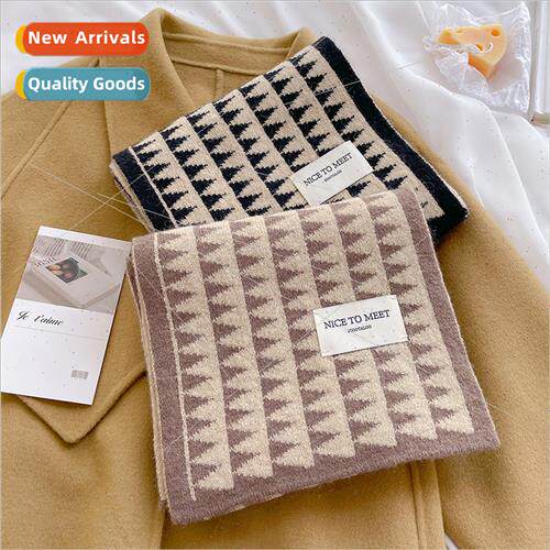 Winter new knted scarf female Korea  ins students triangle p