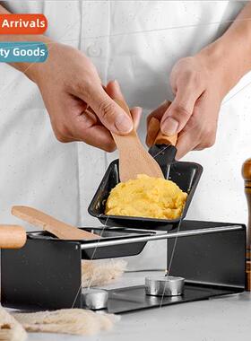 Wood Handle Cheese Grill Set Mini Nonstick Grill Pan Butter