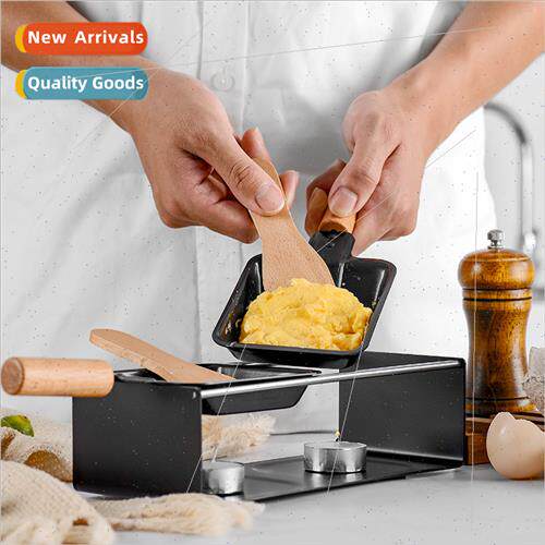 Wood Handle Cheese Grill Set Mini Nonstick Grill Pan Butter