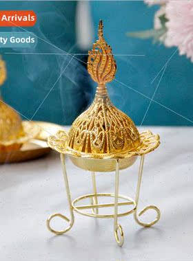 Cute xury Gold Metal Quad StIncense Burner Mini Small Festiv