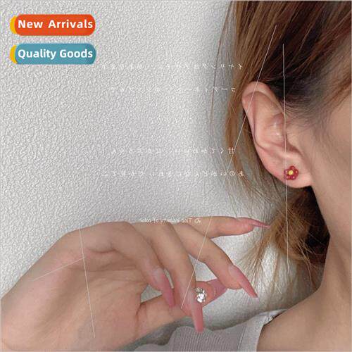 New ear bone nail set three cartoon 925 silver needle resin