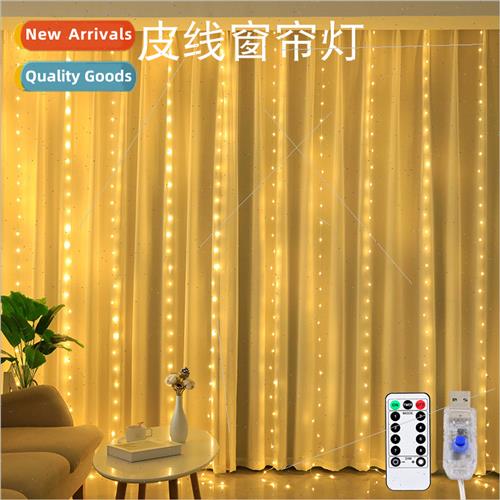 ledusb leather wire curtain light string remote control 3*3
