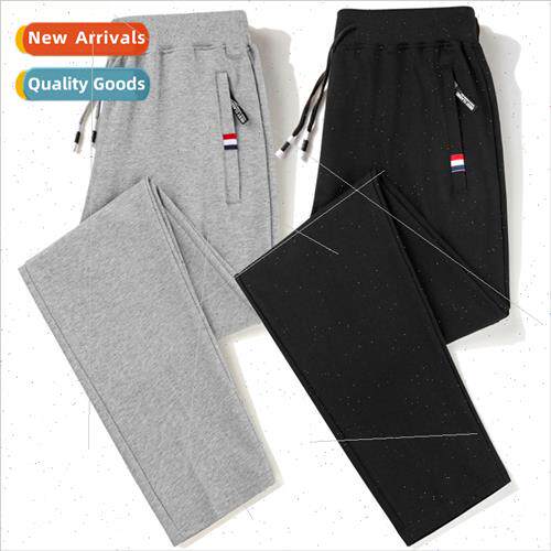 Cotton sweatpants men loose straight spring fall type casual